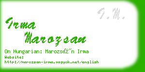 irma marozsan business card